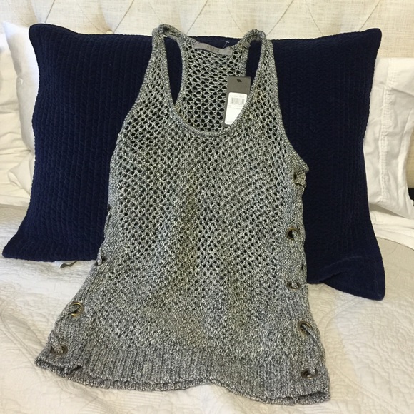 Open stitch Racer tank