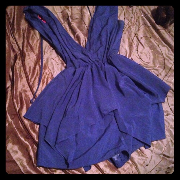 Sapphire blue peplum romper