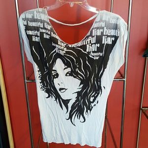 Short sleeve open back tshirt