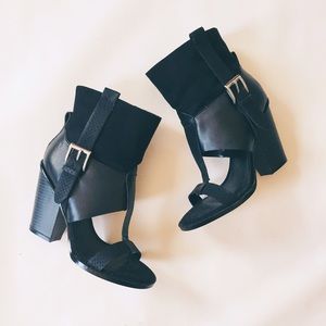 Black Open Toe Boote