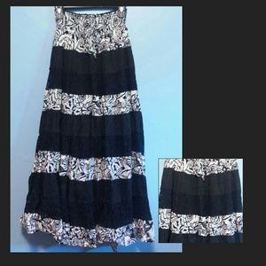 Black and white skirt.