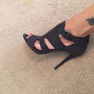 Strapped open toe bootie
