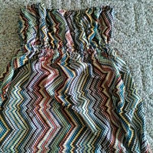 Elan zigzag strapless dress