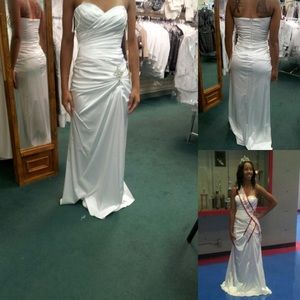 All white long formal dress