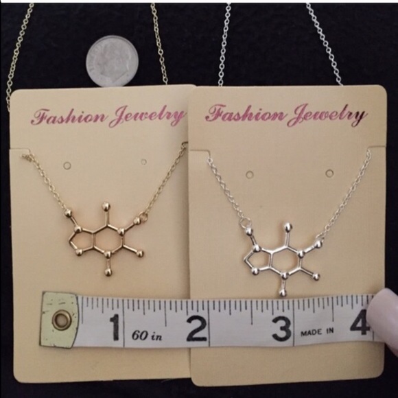 2/$20☕️Caffeine Molecule Necklace - Picture 2 of 4