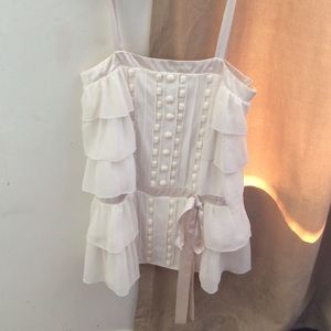 Cream bead blouse/top