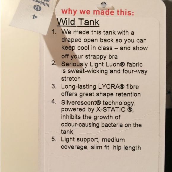 NWT Lululemon Wild Tank Size 4 HDNY/SCSF - Picture 4 of 4