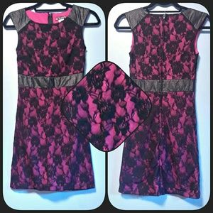 Black and pink lace dress.