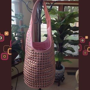 CLEOPATRA PINK HOBO HANDBAG/W ASSORTED "STUDDING"