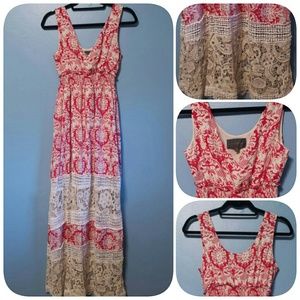 Red and white pattern dress
