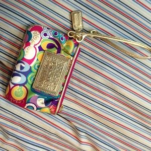 Coach multicolor wrist pouch