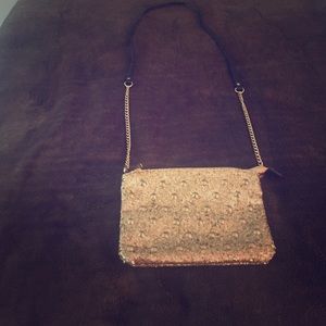 Small gold cross body purse