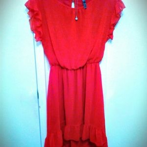 Peppermint red hi low dress