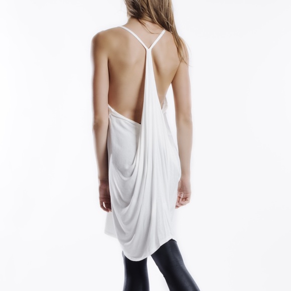 "Air" Ruffle Front Strappy Draped Back Tunic Top - Picture 4 of 4