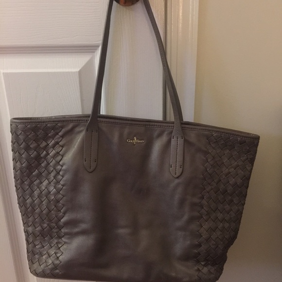 Cole Haan Large neutral-taupe Leather Tote