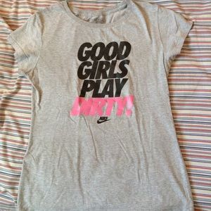 Pink grey black nike shirt
