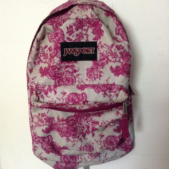Jansport purple and grey floral backpack FIRM‼️