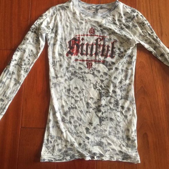 Sinful skull sheer top