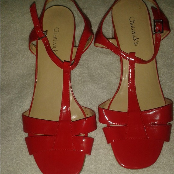 Womens Chadwicks Red Mini High Heels Sz 8.5 W