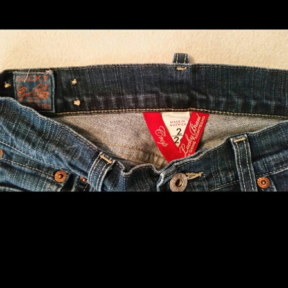 🍀 LUCKY Brand Size:2/26 capri Jeans - Picture 2 of 4