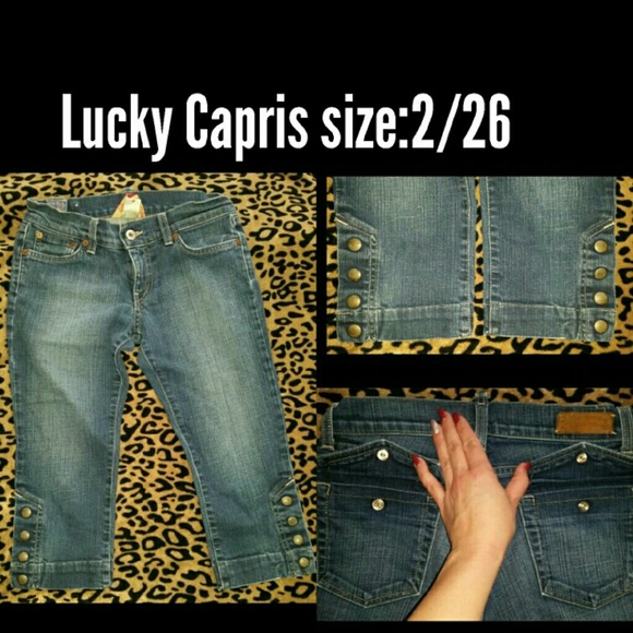🍀 LUCKY Brand Size:2/26 capri Jeans - Picture 3 of 4