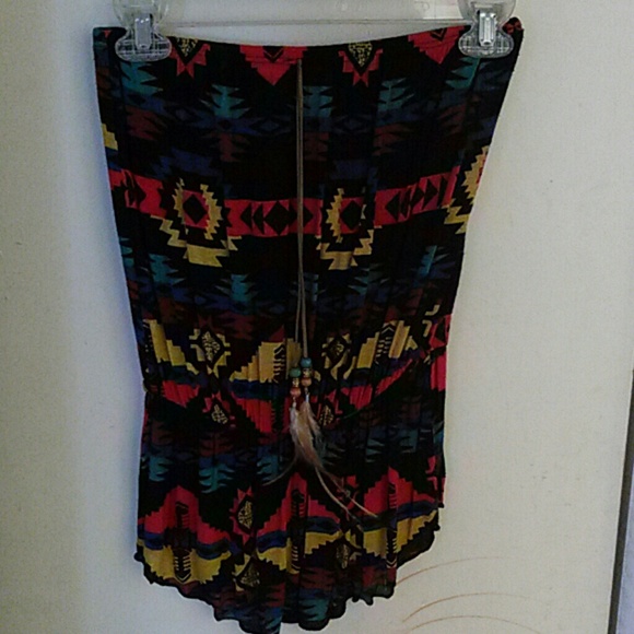 Strapless aztec print