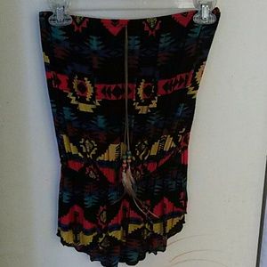 Strapless aztec print