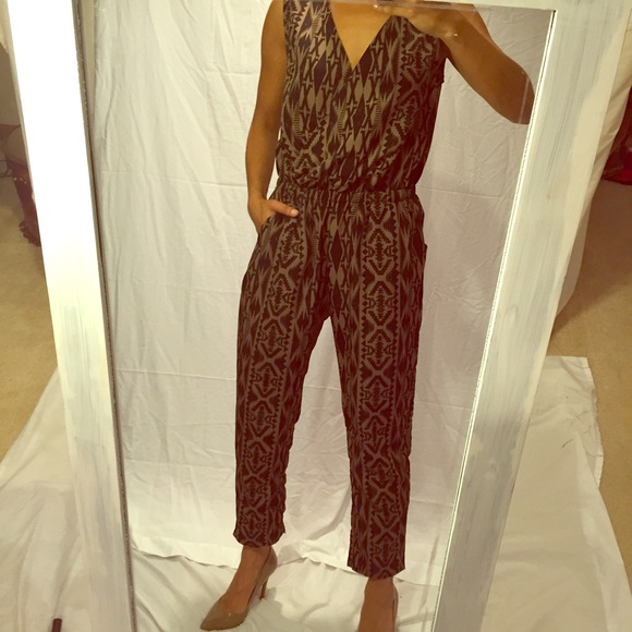 Tan/black jumpsuit