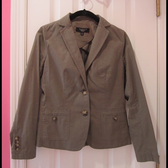 Talbots 4P Green 100% Cotton Jacket Blazer
