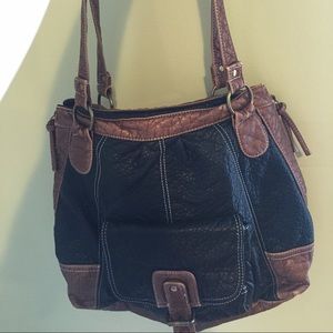 Quilted leather purse