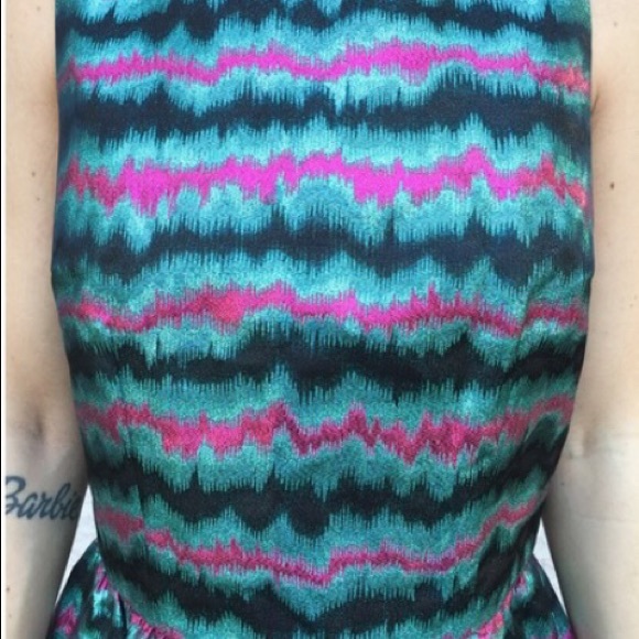 French Connection Metallic Fit & Flare Dress. - Picture 3 of 3