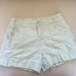 Mint Green Linen Shorts