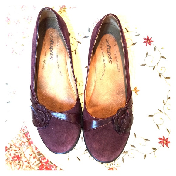 Plum suede flats