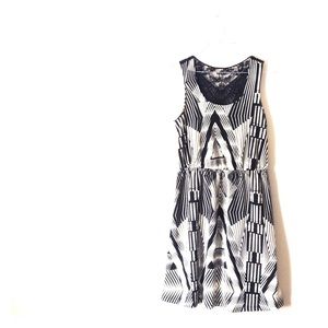 Black and cream crazy dress