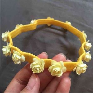 Yellow flower hair headband
