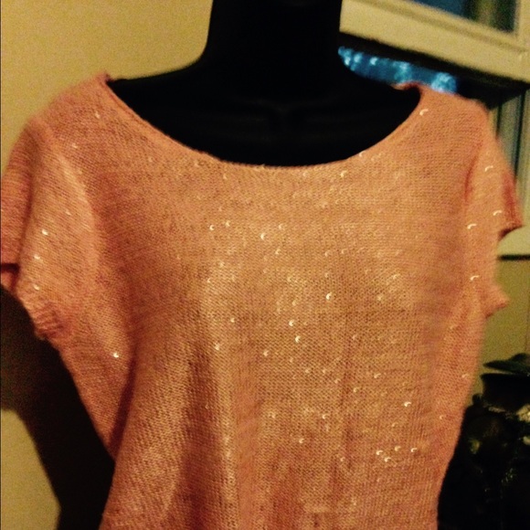 Ca sleeve pink sparkle top