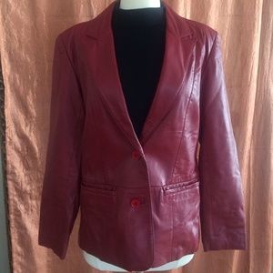 Red Hot Two-Pocket Leather Jacket
