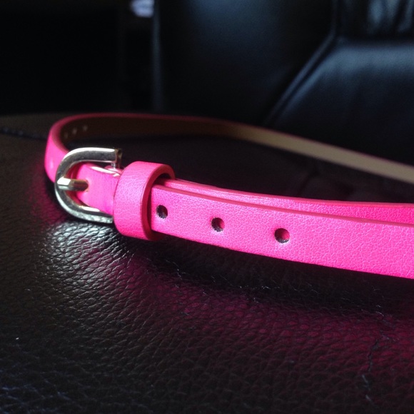 Neon Pink Skinny Belt