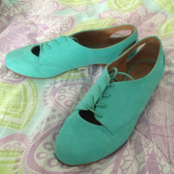 Teal oxfords