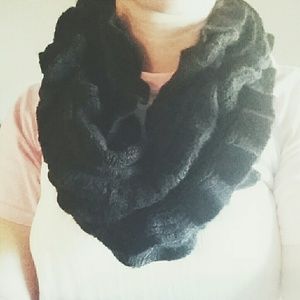 Soft black infinity scarf
