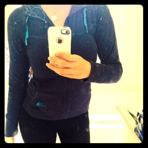 North Face zip up blue hoodie