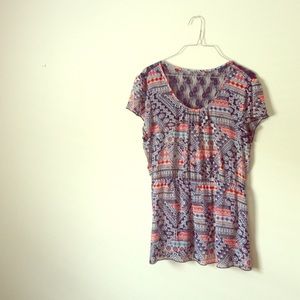 Aztec chiffon shirt