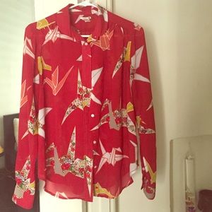Origami Long Sleeve Button Up