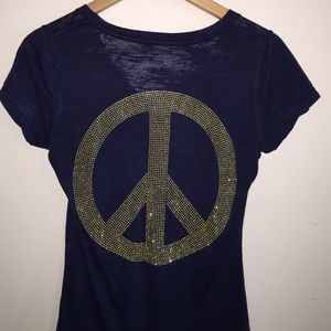 e.vil sister Peace Sign T Shirt