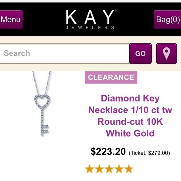 Diamond key necklace