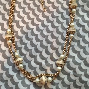 J Crew double strand faux pearl necklace