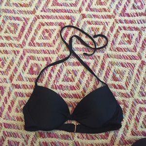 Black push up swim top