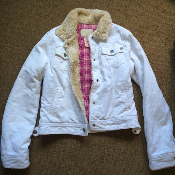 White corduroy Roxy jacket