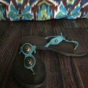 Teal strapped sandals