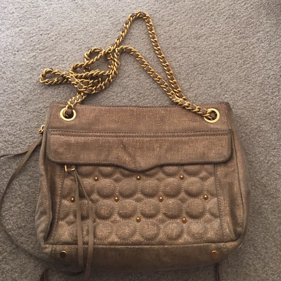 Rebecca Minkoff gold quilted Swing bag
